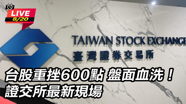 台股重挫600點盤面血洗！證交所最新現場