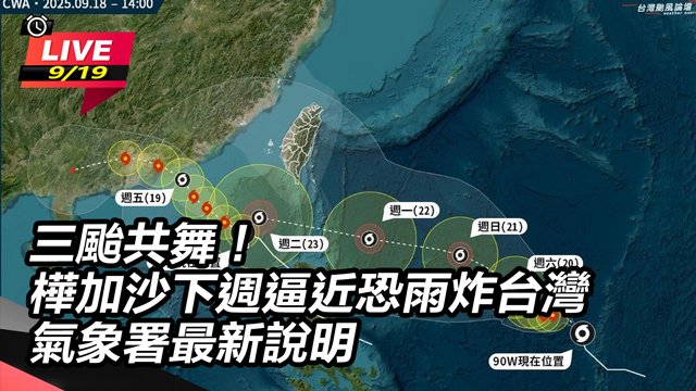 三颱共舞！樺加沙下週逼近恐雨炸台灣