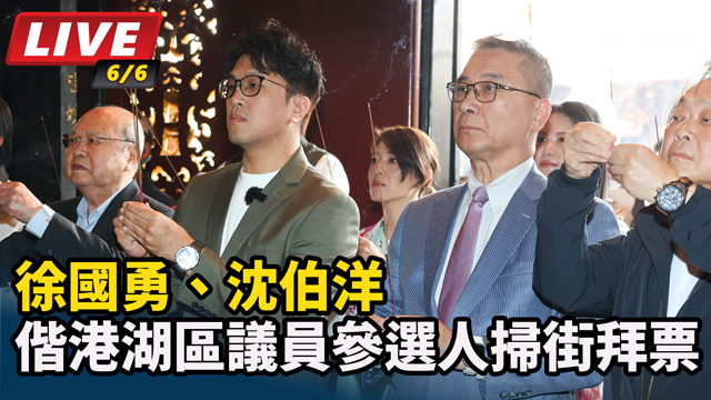 徐國勇、沈伯洋偕港湖區議員參選人掃街拜票