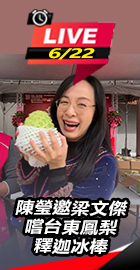陳瑩邀梁文傑嚐台東鳳梨釋迦冰