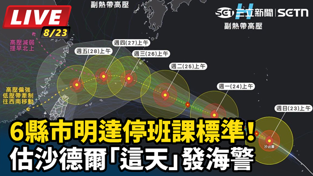 6縣市明達停班課標準！估沙德爾這天發海警