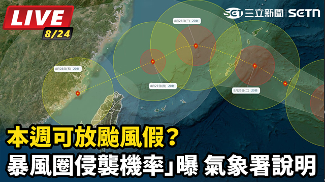 本週可放颱風假？「暴風圈侵襲機率」曝