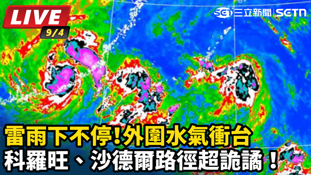 雷雨下不停！科羅旺、沙德爾路徑超詭譎！外圍水氣衝台