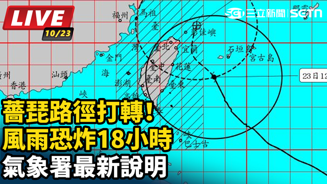 薔琵路徑打轉！風雨恐炸18小時氣象署說明