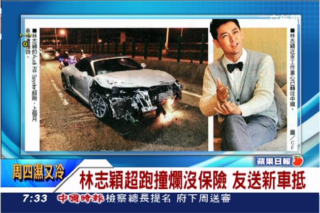 撞爛林志穎千萬愛車　友人繳超跑謝罪
