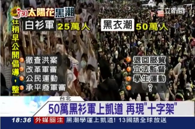 台灣公民覺醒！白衫、黑潮　走上街頭