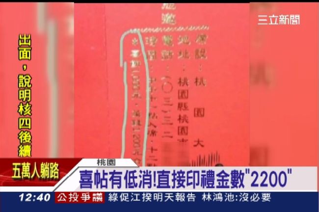 另類誠實！喜帖標價碼低消2200元