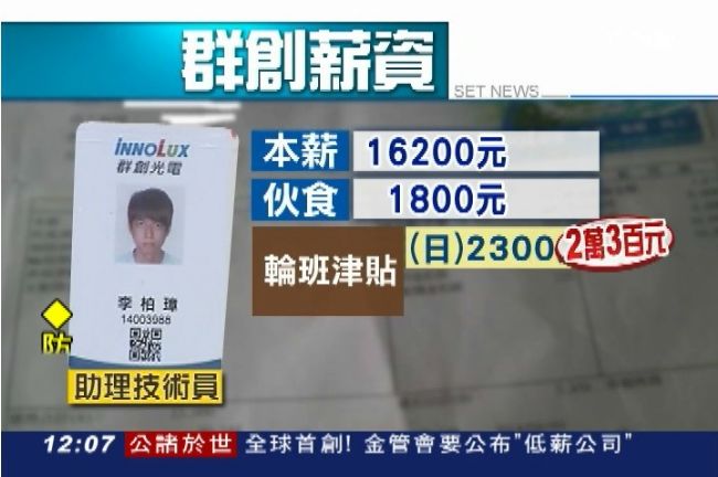 打臉郭董！李柏璋：群創本薪領16K