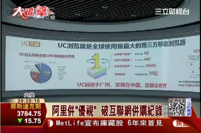 優視嫁入阿里巴巴　破互聯網併購紀錄