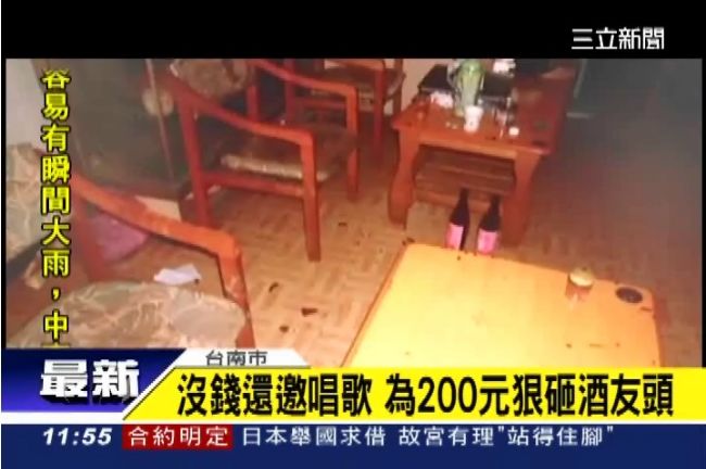 唱歌付不出200元　怒砸朋友頭！