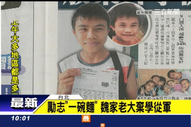 「一碗麵」魏家長子扛家計　棄學從軍