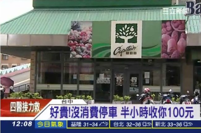 超市沒消費　停車一天收你4800元