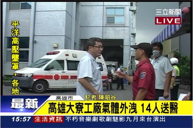 高雄大寮工廠氣體外洩　14人送醫