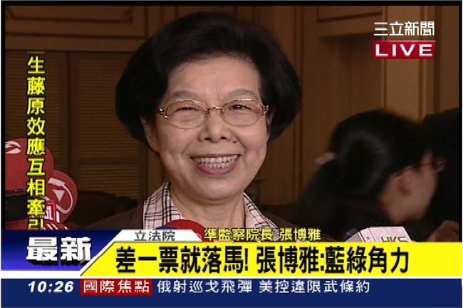 僅一票之差！張博雅：是藍綠角力結果