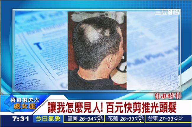 百元快剪出包　平頭剃成「鬼剃頭」