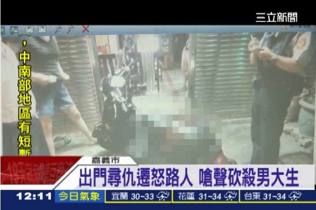 出門尋仇竟遷怒路人！男大生遭砍送醫