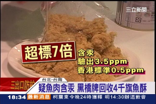 黑橋牌旗魚酥竟驗出汞！急下架4千罐