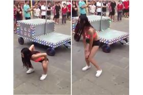 鋼管辣妹(臉書影片截圖)