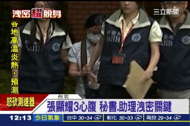 秘書傳真洩密　張顯耀3大心腹成關鍵