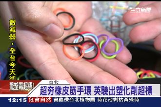 橡皮筋手環恐致癌　英驗出塑化劑超標