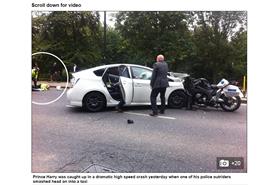 哈利車禍-圖/每日郵報