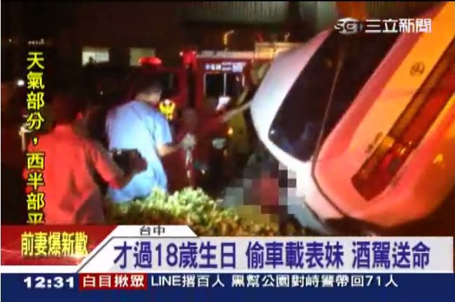 喝酒偷車載表妹狂飆　賠上18歲性命