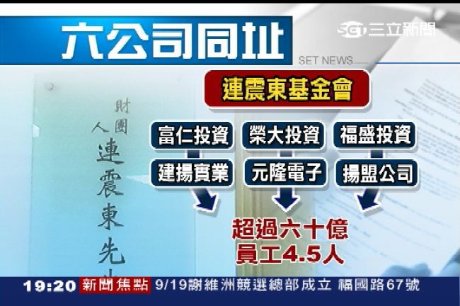 連家藏家產？6公司址設連震東基金會
