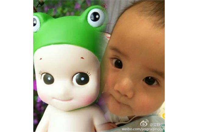 卡哇伊～梁靜茹曬兒子萌照神似像Q比