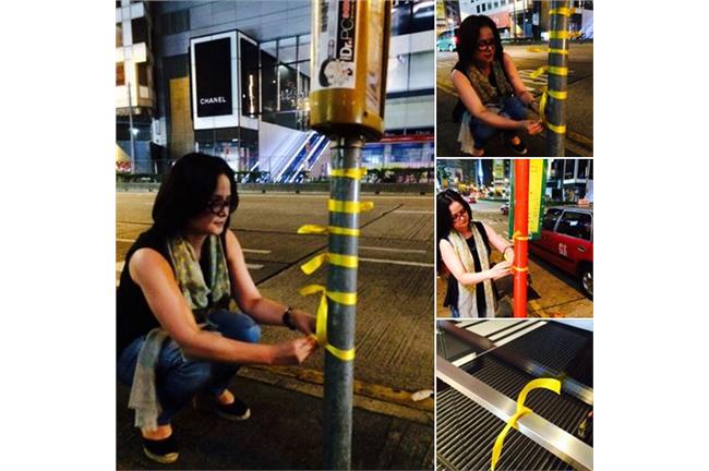 葉蘊儀綁黃絲帶挺港　批港警冷血無情