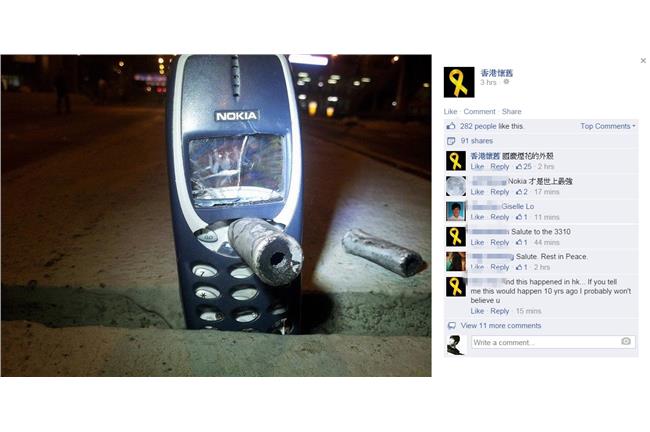 佔中最神一刻！3310擋子彈實測