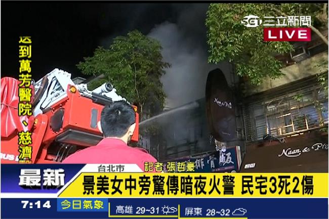 北市木新路清晨火警　3人無生命跡象