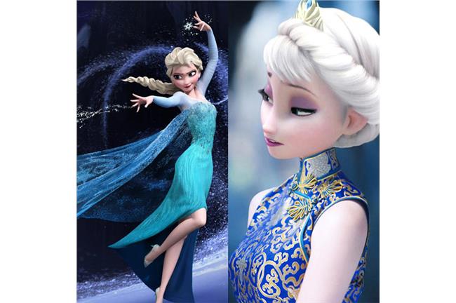 冰雪奇緣女主角換穿旗袍　美的不像話