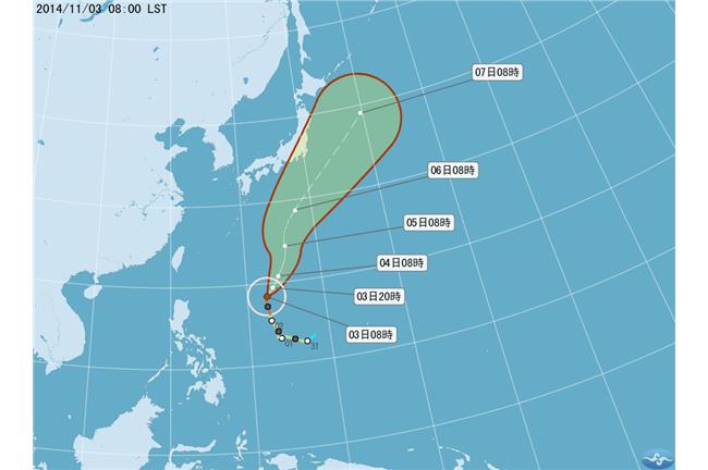 鸚鵡颱風發威轉強颱　不影響台灣