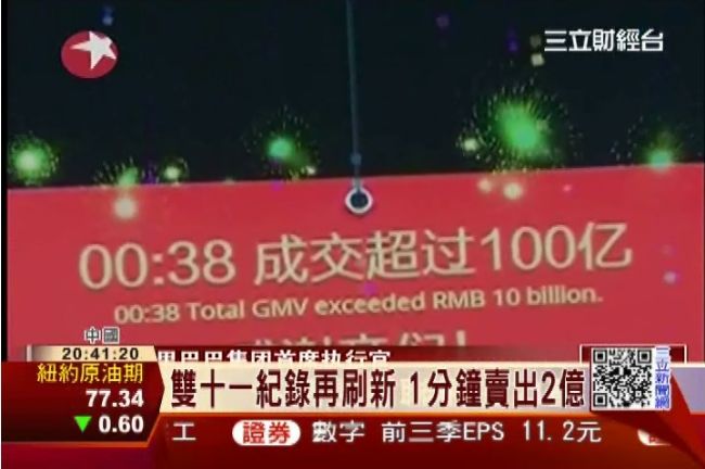 新高！阿里雙11成交額逾2800億