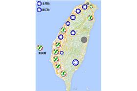選戰預估表  來源:Google map.維基百科