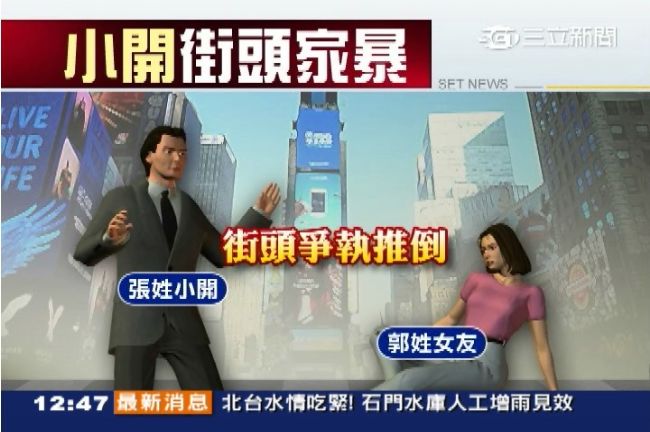 紐約街頭家暴推女友　小開判賠31萬