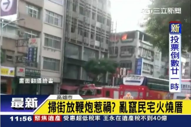 疑掃街放鞭炮惹禍　亂竄民宅火燒厝