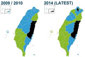 藍綠縣市對比圖－網友提供