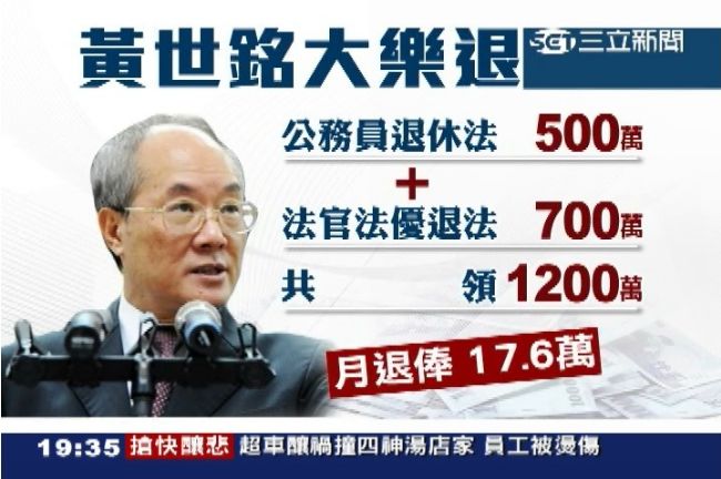 黃世銘提前退休　爽領700萬退養金