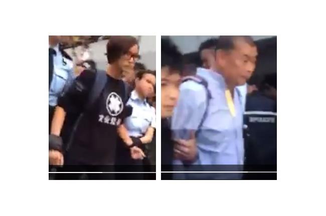 佔中清場　黎智英、何韻詩遭警方帶走