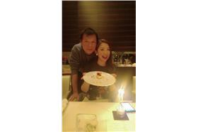 蔡詩萍慶祝林書煒生日在一顆星的L'EMBELLIR餐廳