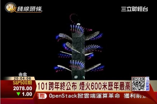 101煙火旋轉攀升　首次塔尖施放！