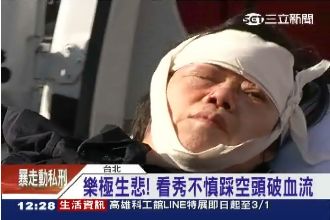 驚！樂園遊客不慎踩空　頭破血流送醫