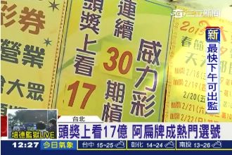 威力彩17億今開獎　阿扁江蕙成明牌