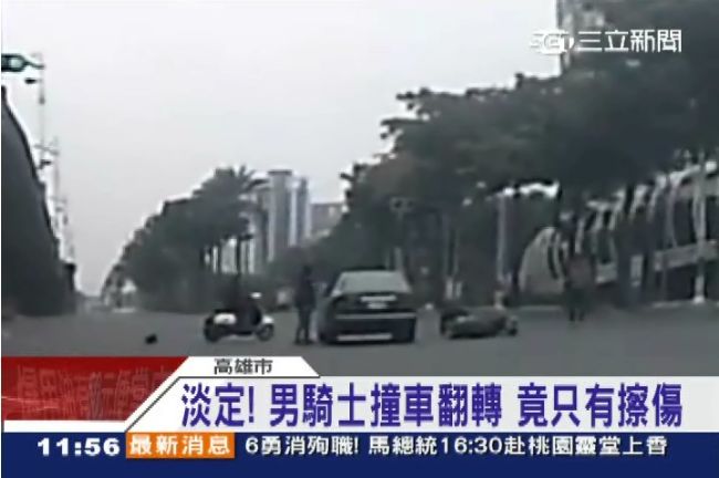 影／瞬間飛撲跳馬　騎士撞車人沒事