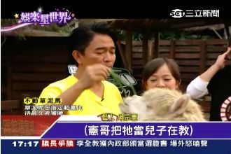 糗！被草泥馬KO　憲哥：牠一直戳我