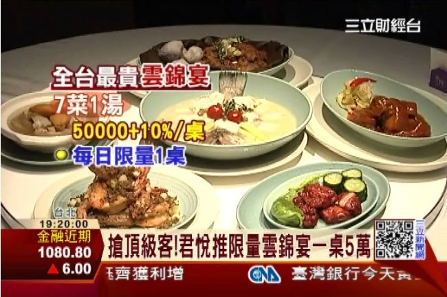 甄嬛傳料理超奢華　限量料理一桌5萬