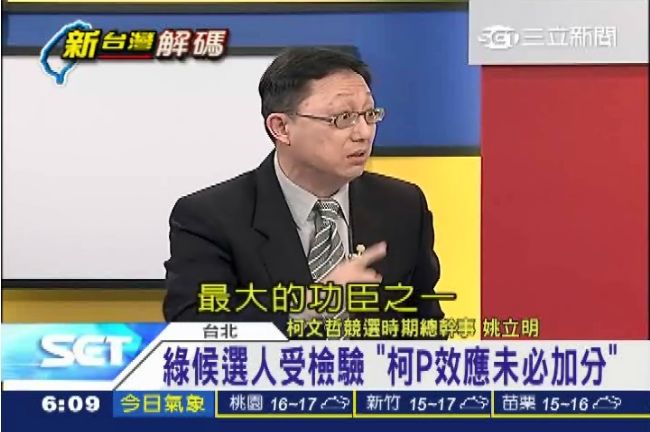 柯P勝選　姚立明：最大功臣是蔡英文