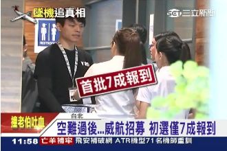 空難影響...威航招考僅七成報到！