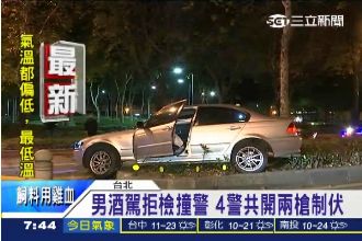 男酒駕拒檢　警開槍射穿擋風玻璃